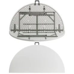 Flash Furniture 5-Foot Round Bi-Fold White Plastic Folding Table -Flash Furniture Sale Store GUEST e7f7fe5a d306 4622 8f13 c29f55654bf8