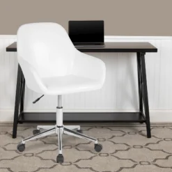Flash Furniture Cortana Mid-Back Home and Office Chair - White LeatherSoft