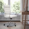 Flash Furniture High Back Executive Swivel Chair - White LeatherSoft & Chrome