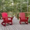 Flash Furniture Newport HDPE Adirondack Chair with Ottoman and Cup Holder