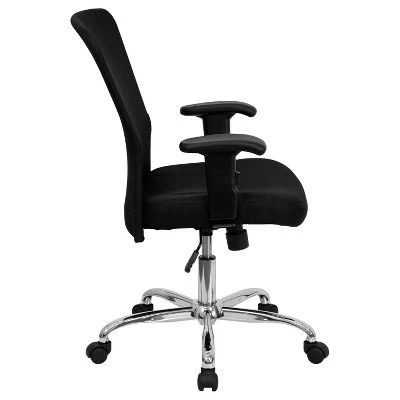 Flash Furniture Mid-Back Black Mesh Swivel Office Chair with Chrome Base 2 Flash Furniture Mid-Back Black Mesh Swivel Office Chair with Chrome Base - Image 2