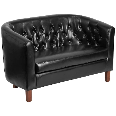 Flash Furniture HERCULES Colindale Series Button Tufted LeatherSoft Loveseat 2 Flash Furniture HERCULES Colindale Series Button Tufted LeatherSoft Loveseat - Image 2