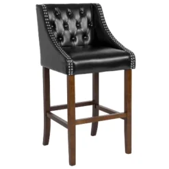 Flash Furniture Carmel Series 30" High Transitional Tufted Walnut Barstool With Accent Nail Trim -Flash Furniture Sale Store GUEST eae598d6 792d 4619 8d0e c91d86814830