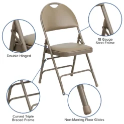 Flash Furniture HERCULES Series Extra Large Triple Braced Metal Folding Chairs, 4 Pack -Flash Furniture Sale Store GUEST eaf33271 d05b 4abb b375 1c82b52d426a