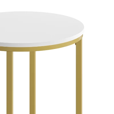 Flash Furniture Hampstead Collection Round Modern End Table with Crisscross Frame 4 Flash Furniture Hampstead Collection Round Modern End Table with Crisscross Frame - Image 4