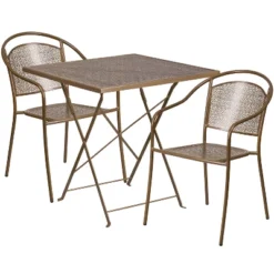 Flash Furniture Oia 28" Square Indoor-Outdoor Steel Folding Patio Table Set with 2 Chairs -Flash Furniture Sale Store GUEST eb80d3d4 7f00 4875 8728 5a1f6d251a1c
