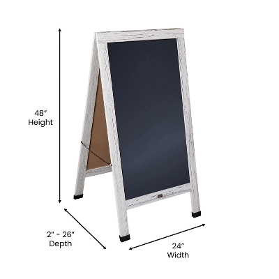 Flash Furniture Canterbury Wooden Indoor/Outdoor A-Frame Magnetic Chalkboard Sign Set 6 Flash Furniture Canterbury Wooden Indoor/Outdoor A-Frame Magnetic Chalkboard Sign Set - Image 6