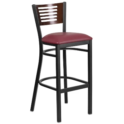Flash Furniture Black Decorative Slat Back Metal Restaurant Barstool 11 Flash Furniture Black Decorative Slat Back Metal Restaurant Barstool - Image 11