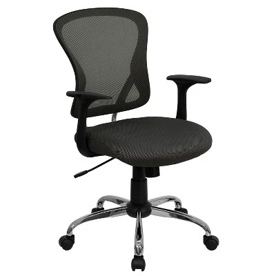 Flash Furniture Mid-Back Mesh Swivel Task Office Chair with Chrome Base and Arms 12 Flash Furniture Mid-Back Mesh Swivel Task Office Chair with Chrome Base and Arms - Image 12
