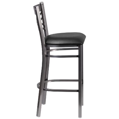 Flash Furniture Clear Coated "X" Back Metal Restaurant Barstool 7 Flash Furniture Clear Coated "X" Back Metal Restaurant Barstool - Image 7
