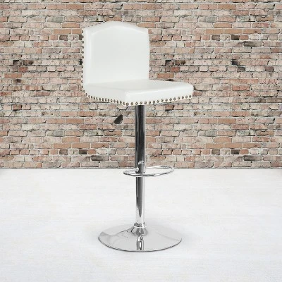 Flash Furniture Bellagio Contemporary Adjustable Height Crown Back Barstool with Accent Nail Trim 16 Flash Furniture Bellagio Contemporary Adjustable Height Crown Back Barstool with Accent Nail Trim - Image 16