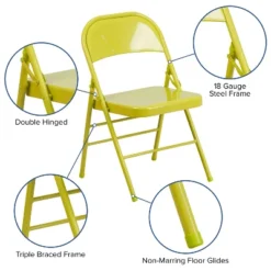 Flash Furniture HERCULES COLORBURST Triple Braced Metal Folding Chairs - 4 Pack -Flash Furniture Sale Store GUEST f523371a 62d8 48d2 9263 2697d55359b8