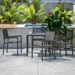 Flash Furniture Harris 5-Piece Commercial Grade Indoor/Outdoor Table & Chairs Set