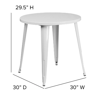 Flash Furniture Commercial Grade 30" Round Metal Indoor-Outdoor Bistro Table 5 Flash Furniture Commercial Grade 30" Round Metal Indoor-Outdoor Bistro Table - Image 5