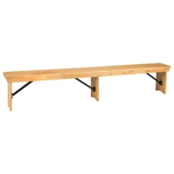 Flash Furniture HERCULES Series 8' x 12" Solid Pine Folding Farm Bench -Flash Furniture Sale Store GUEST f6b0c9c3 e3c2 4f74 b27c c584cca9a41e