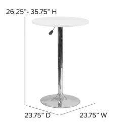 Flash Furniture 23.75" White Wood Round Adjustable Height Table -Flash Furniture Sale Store GUEST f7006e39 4041 48ef b609 ab6f161b0a14
