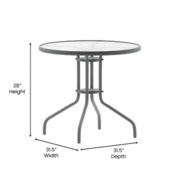 Flash Furniture Bellamy 31.5'' Silver Round Tempered Glass Metal Table -Flash Furniture Sale Store GUEST f96d8597 e566 4b1f 9836 0848348f07e7