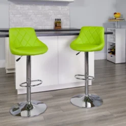 Flash Furniture Contemporary Vinyl Bucket Seat Barstool with Diamond Pattern