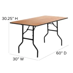 Flash Furniture 5-Foot Rectangular Wood Folding Banquet Table with Clear Coated Top -Flash Furniture Sale Store GUEST f9d9d1bd c147 4e9f 92e0 3ea56671b2d8