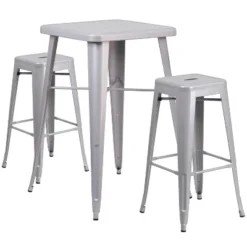 Flash Furniture Commercial Grade 23.75" Square Metal Indoor-Outdoor Bar Table Set with 2 Backless Stools 29 Flash Furniture Commercial Grade 23.75" Square Metal Indoor-Outdoor Bar Table Set with 2 Backless Stools -Flash Furniture Sale Store GUEST f9db5aa4 5916 4b43 8b08 88e8b9206fec