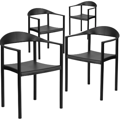 Flash Furniture HERCULES Series 1000 Lb. Capacity Plastic Cafe Stack Chairs, Set of 4 2 Flash Furniture HERCULES Series 1000 Lb. Capacity Plastic Cafe Stack Chairs, Set of 4 - Image 2