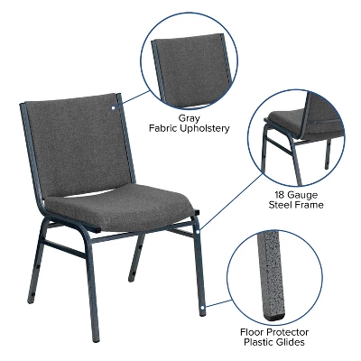 Flash Furniture HERCULES Series Heavy Duty Gray Fabric Stack Chair 3 Flash Furniture HERCULES Series Heavy Duty Gray Fabric Stack Chair - Image 3