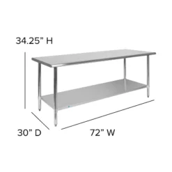 Flash Furniture Stainless Steel 18 Gauge Prep And Work Table With Undershelf - NSF Certified -Flash Furniture Sale Store GUEST fc8e0216 d686 4ec7 904d 3f04dcab87d8