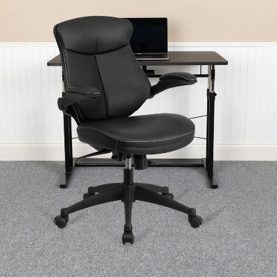 Flash Furniture Kale Mid-Back Black LeatherSoft Executive Swivel Ergonomic Office Chair 1 Flash Furniture Kale Mid-Back Black LeatherSoft Executive Swivel Ergonomic Office Chair