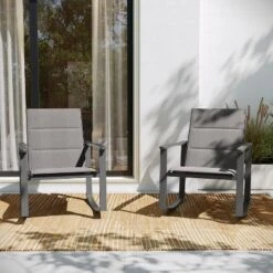 Flash Furniture Brazos Set of 2 Outdoor Rocking Chairs with Flex Comfort Material