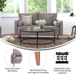 Flash Furniture Hudson Mid-Century Modern Loveseat Sofa with Solid Wood Legs 16 Flash Furniture Hudson Mid-Century Modern Loveseat Sofa with Solid Wood Legs -Flash Furniture Sale Store GUEST fe476c28 1894 4fed 851e 3ae2eef4eb29