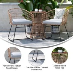 Flash Furniture Devon 3-Piece Indoor/Outdoor Rattan Rope Bistro Set -Flash Furniture Sale Store GUEST fe54747b 5404 4dda abde 2e653e943c42