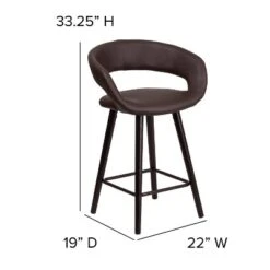 Flash Furniture Brynn Series 24" Contemporary Counter Stool with Cappuccino Wood Frame -Flash Furniture Sale Store GUEST fec88a7e 9cd8 45ab b003 375de3c475bc