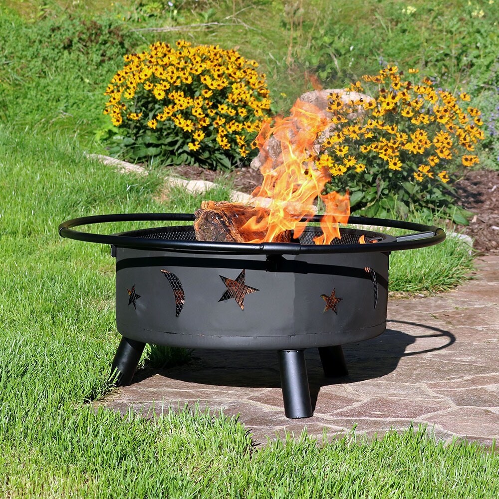 Flash Furniture Sale Store -Flash Furniture Sale Store Sunnydaze 30 Inch Stars Moons Wood Burning Fire Pit with Grate Spark Screen
